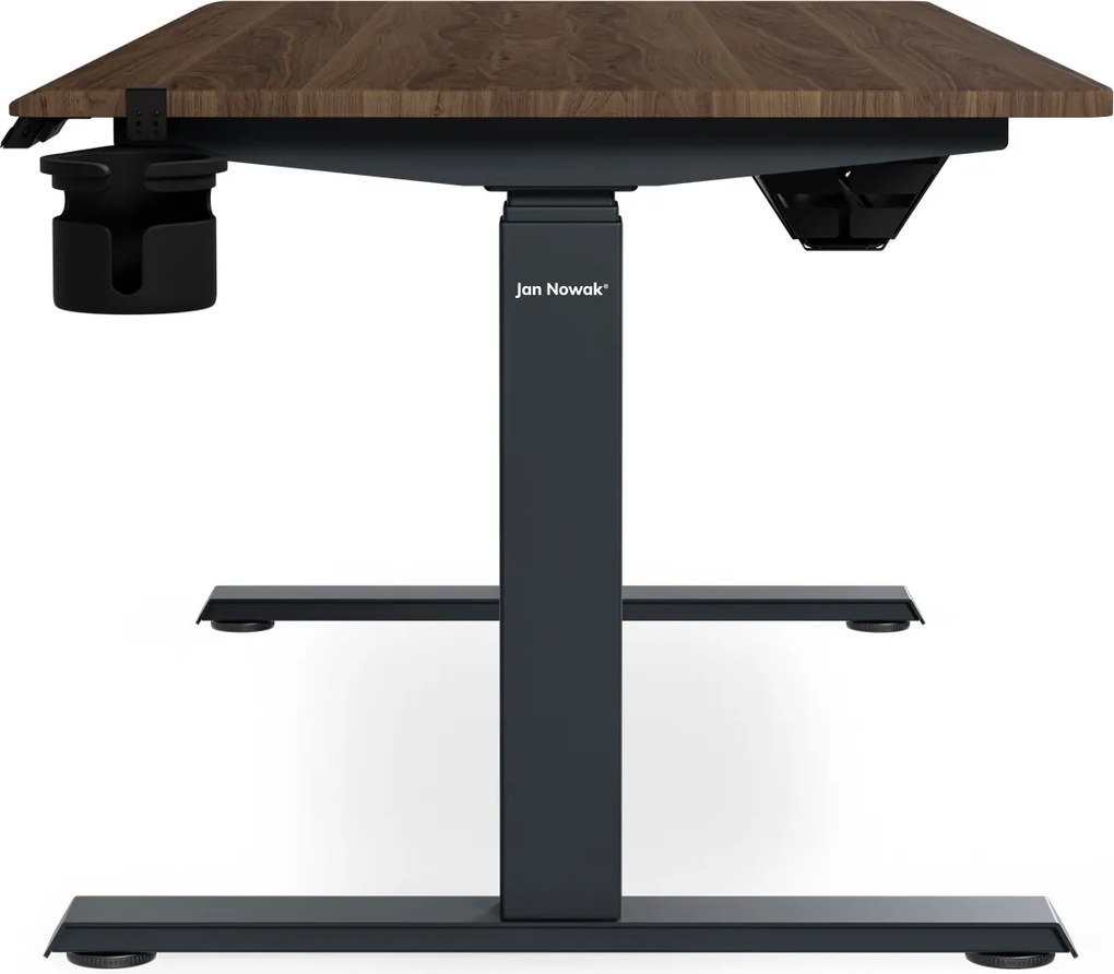 Elektrický stôl s reguláciou výšky ergonomický antracitový/orech,1400x700 mm: ARIA