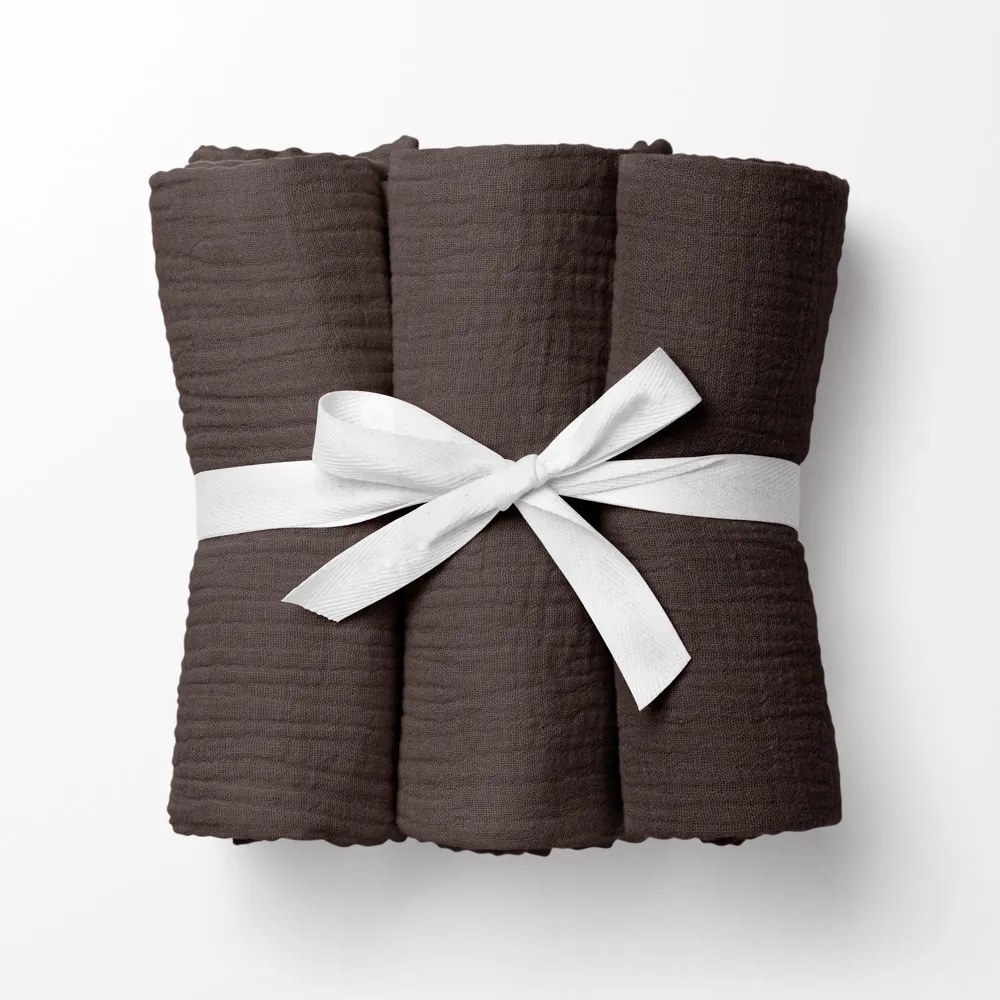 Biante Mušelínová plienka/dečka Nature MSN-069 Kakaovo hnedá - ZVÝHODNENÁ SADA 3 KS 100x100 cm - Sada 3 ks