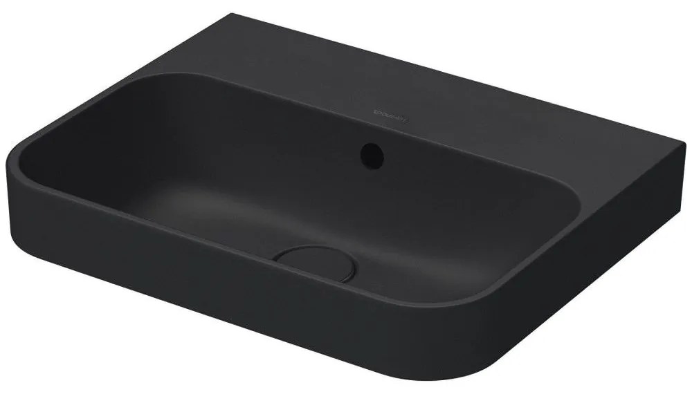DURAVIT Happy D.2 Plus obdĺžniková umývadlová misa bez otvoru, s prepadom, 500 x 400 mm, antracit matný, 2360501360
