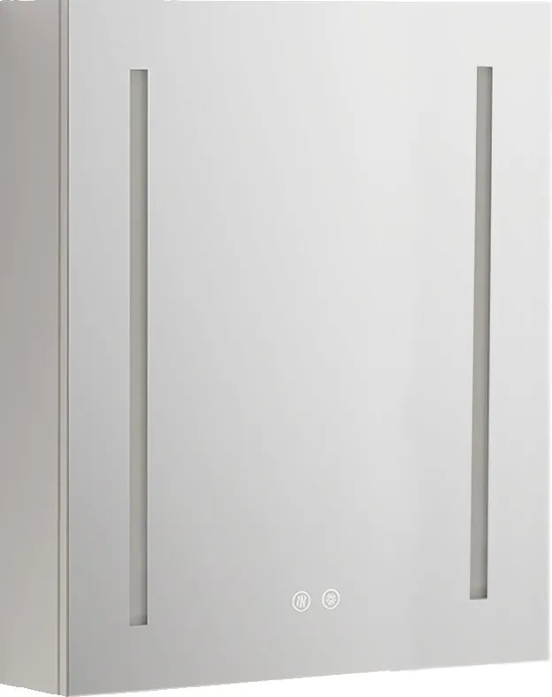 Mereo Mereo, kúpeľňová galérka 60 cm, zrkadlová skrinka, strieborná, MER-CN190P