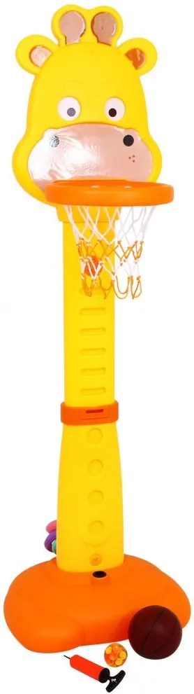 RAMIZ Detská športová súprava Žirafa 4v1 - basketbal, obruče, šípky a výšková tabuľka (3+)