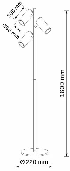 Stojacia lampa MARIBEL 3xGU10/12W/230V čierna