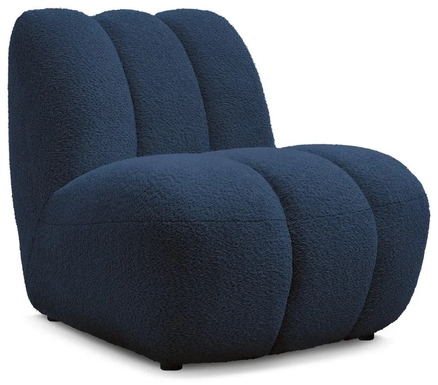 Tmavomodré kreslo z textílie buklé Janissaire – Bobochic Paris