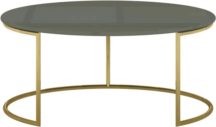 Konferenčný stolík Rose Hill 80 cm zelený/zlatý