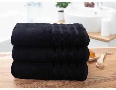 MKLuzkoviny.cz Bambusový uterák 50 × 100 cm ‒ Noemi čierny