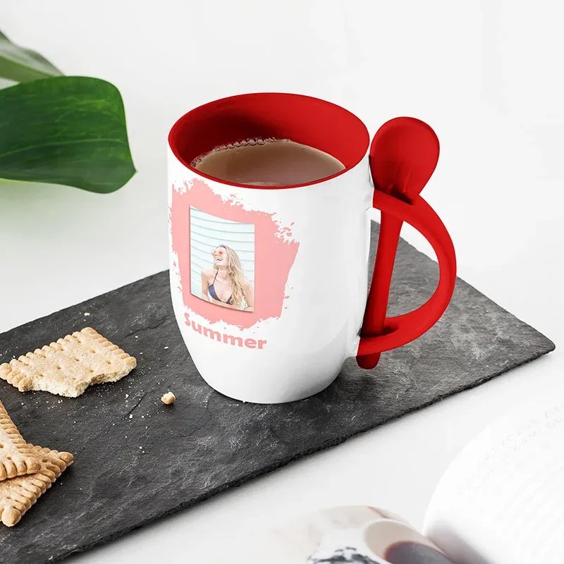 Sablio Barevný Hrnček s lžičkou: 300 ml