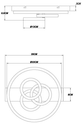 Globo 48040-40 - LED stmievateľné stropné svietidlo DARRYL I 40W/230V pr. 35x33 cm + diaľkové ovládanie