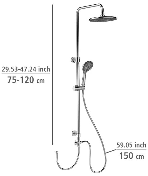 WENKO 25310100 - Sprchový set WATERSAVING SYSTEM, nerezová oceľ / lesklý chróm
