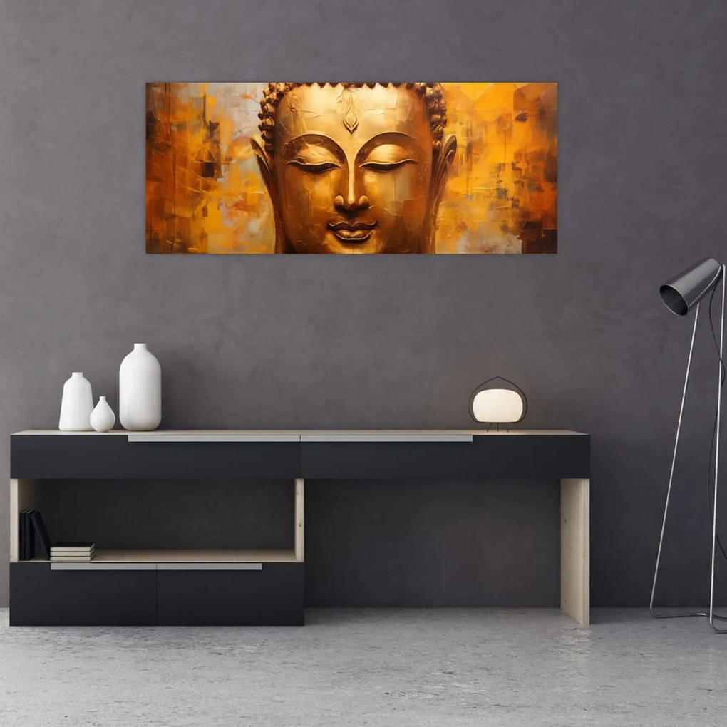 Obraz - Budha, olejomaľba (120x50 cm)