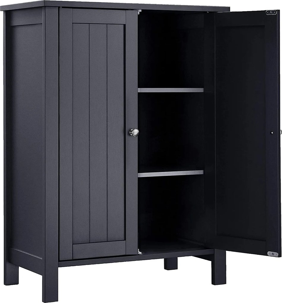 voľne stojaca skrinka do kúpeľne, s 2 dverami a 2 policami, šedá