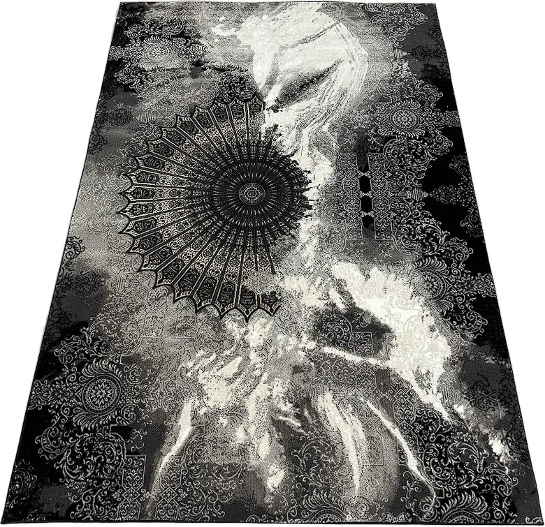 Moderný koberec Glamour 27237-Siyach čierno-hnedý obdĺžnikový Rozmer: 160x230 cm