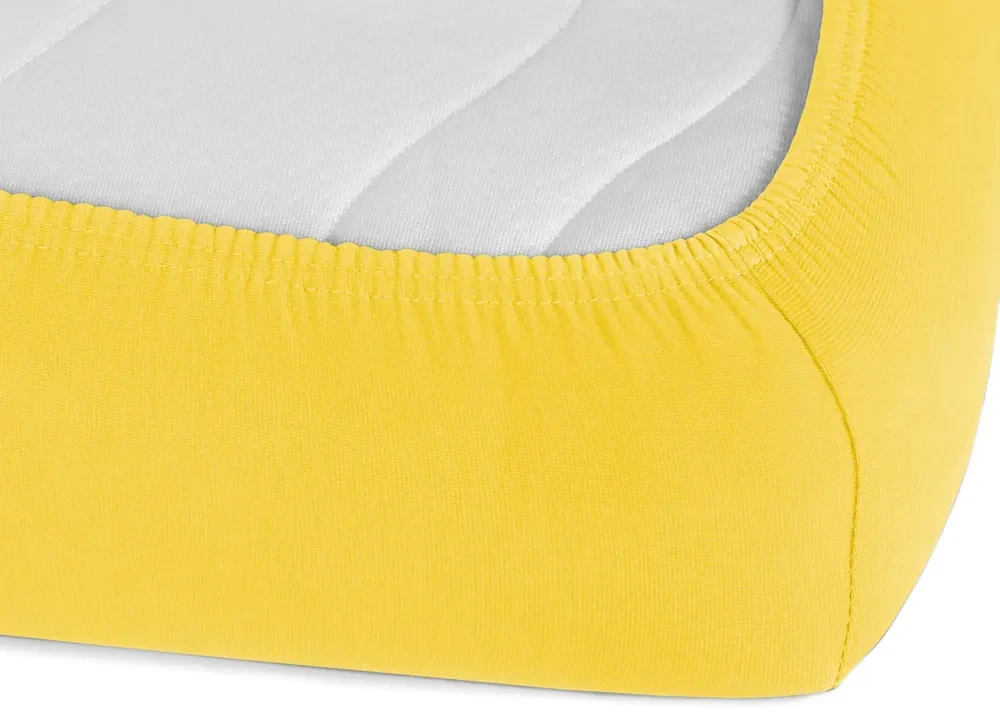 Jersey napínacie prestieradlo JR-003 Žlté 140 x 200 - výška 20 cm