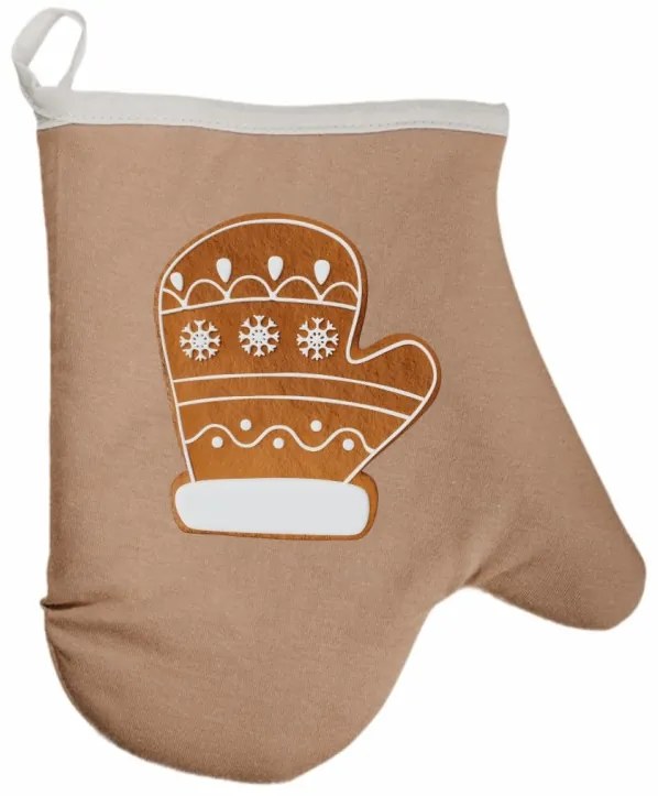 Vianočná kuchynská rukavica Sweetbread EMI, hnedá