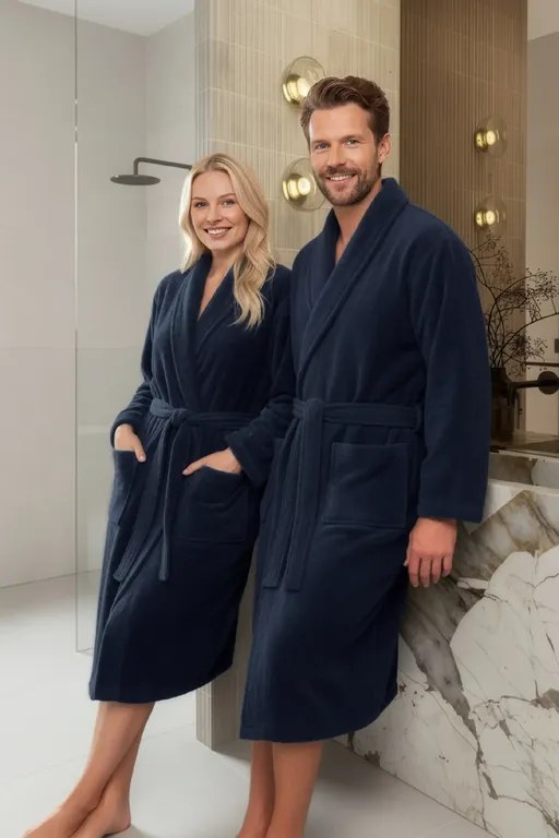 Froté župan PRESTIGE tmavomodrý Veľkosť: XXL
