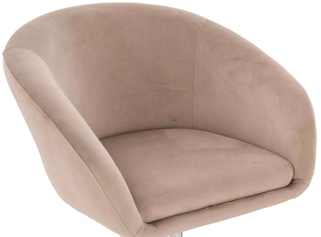 LuxuryForm DESIGN Barová stolička VENICE VELUR na zlatej hranatej podstave - latte