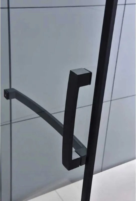 BPS-koupelny Päťuholníkový sprchový kút HYD-PK4026B 90x90 čierna/transparent + vanička HYD-PSV-ST07B biela