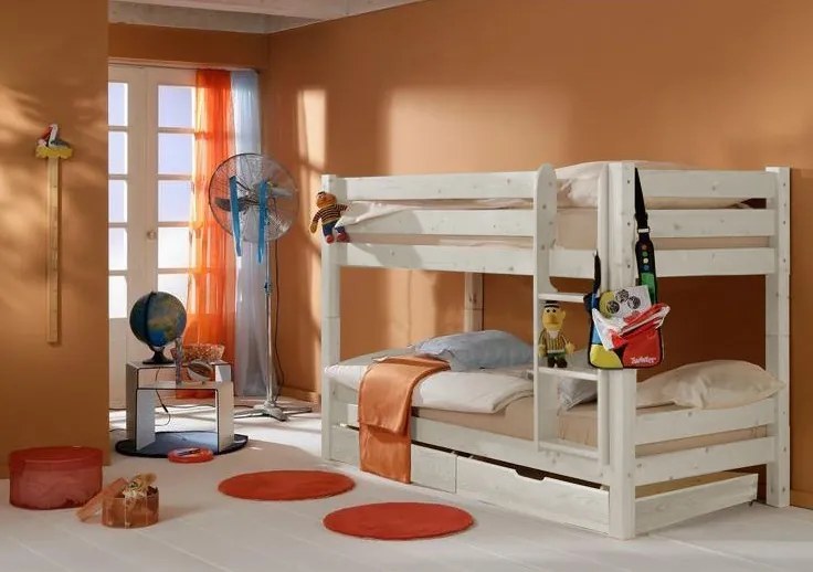 Detská poschodová posteľ Barca PLUS 200x90 cm so zásuvkami - biela