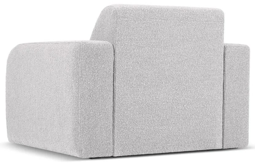 Svetlosivé kreslo z textílie bouclé Molino – Micadoni Home