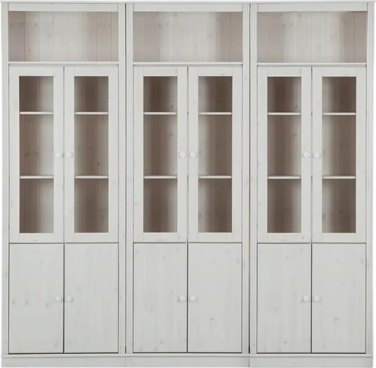 Biela vitrína z borovicového dreva 518x223 cm Anita – Støraa