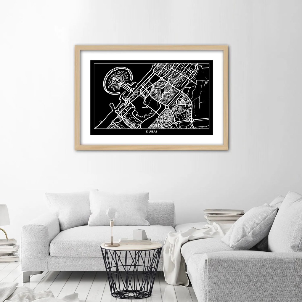 Gario Plagát City plan Dubai Farba rámu: Bez rámu, Rozmery: 45 x 30 cm
