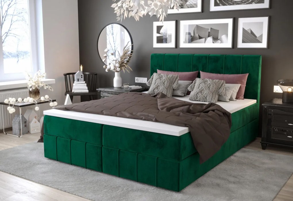 Čalúnená posteľ boxspring HAMAN 2 - monolith 02 / 160x200