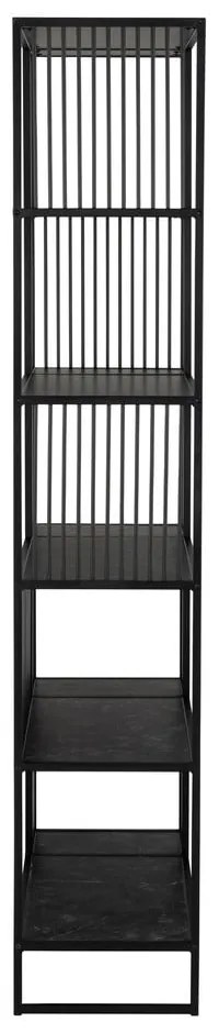 Čierna knižnica v dekore kameňa 85x185 cm Strington – Actona