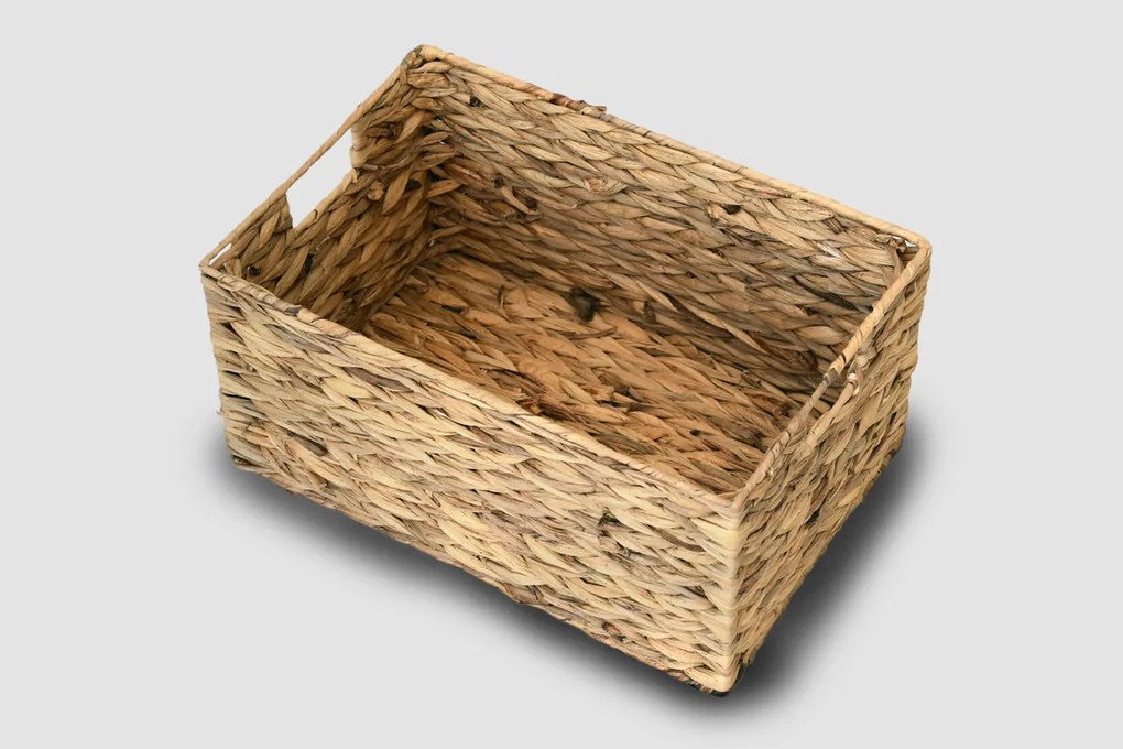Úložný košík z kukuričného šuštia, hranatý – hnedý Rozměry (cm): 41x27, v. 20