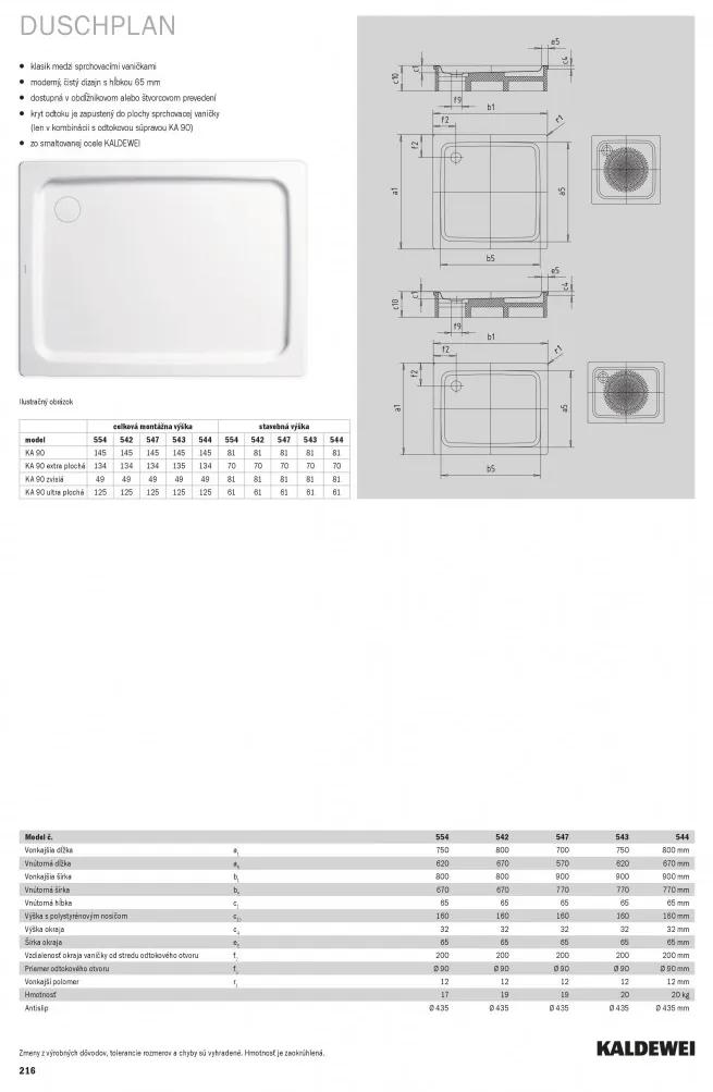 Kaldewei Duschplan - Sprchová vanička 800x800 mm, alpská biela 440500010001