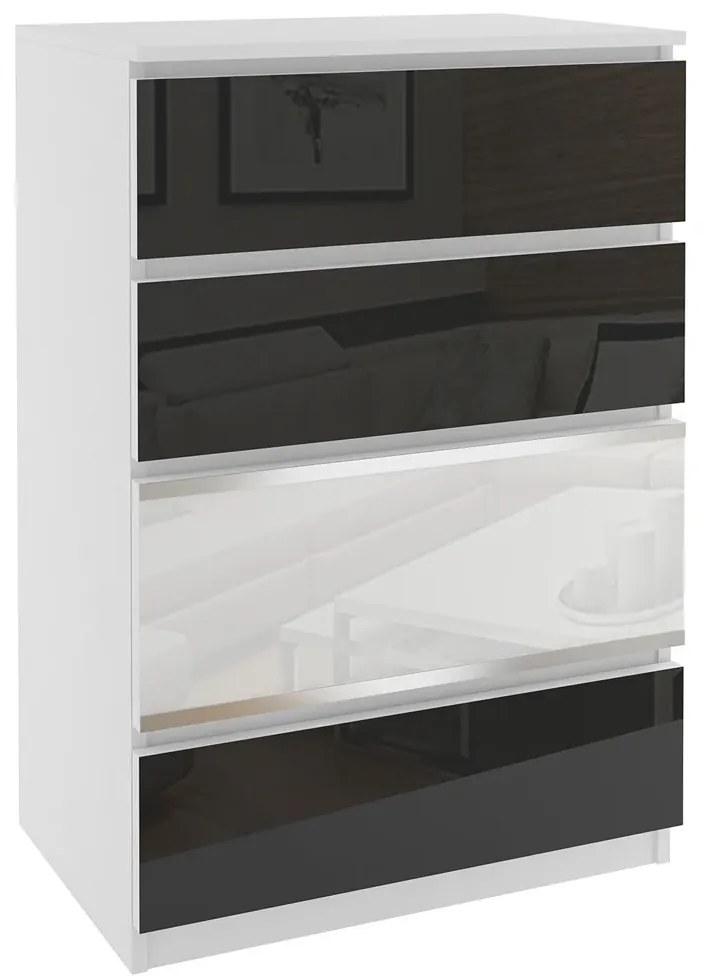 Komoda 18 Belini biely / čierny BH KOM1/1/W/W/3B1W/0