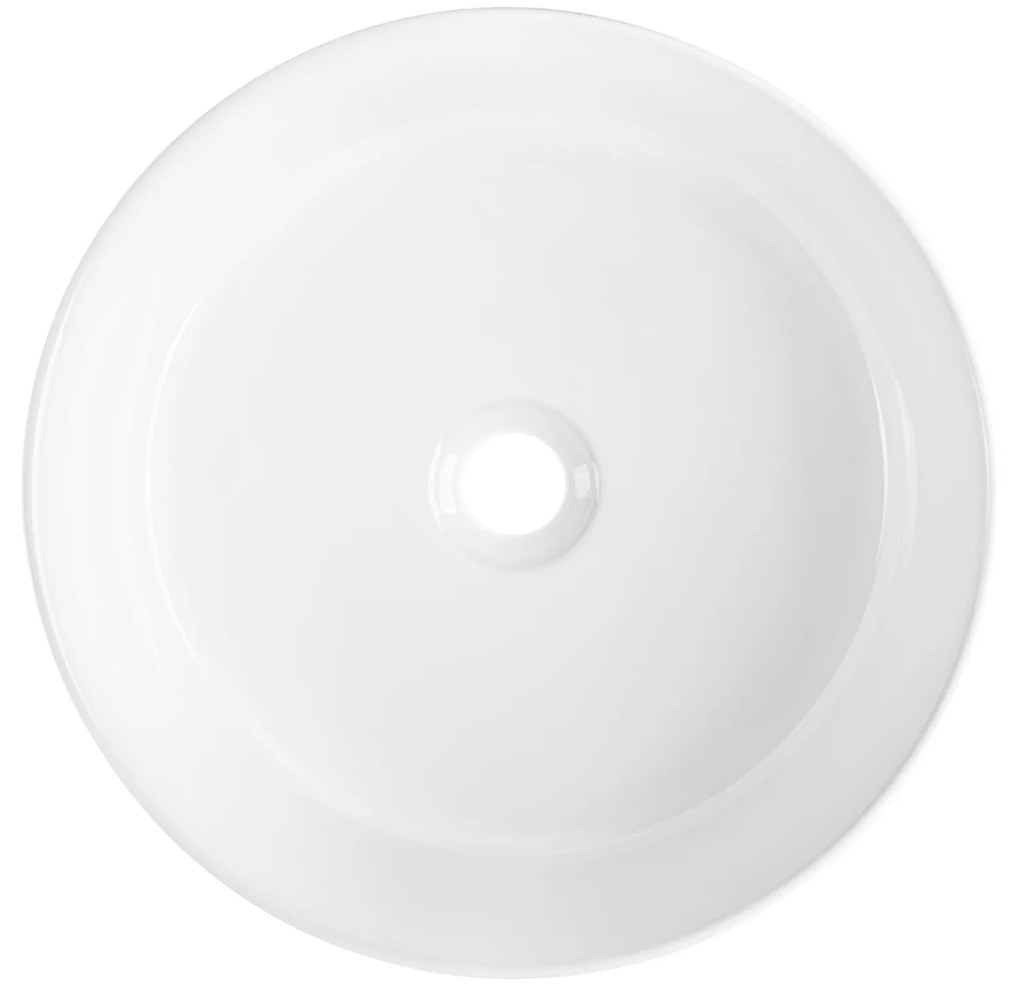 Invena Invena, okrúhle keramické umývadlo 360x360x120 mm, biela lesklá, INV-CE-63-001-C