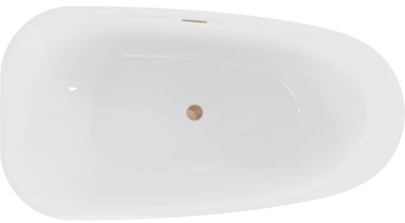 Mexen Giada, voľne stojaca vaňa 170 x 90 cm, biela lesklá, medená matná, 52741709000-65