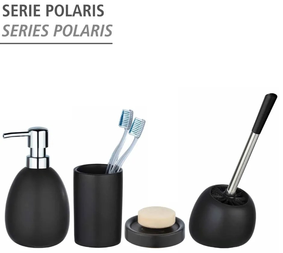 Matný čierny keramický dávkovač mydla Wenko Polaris