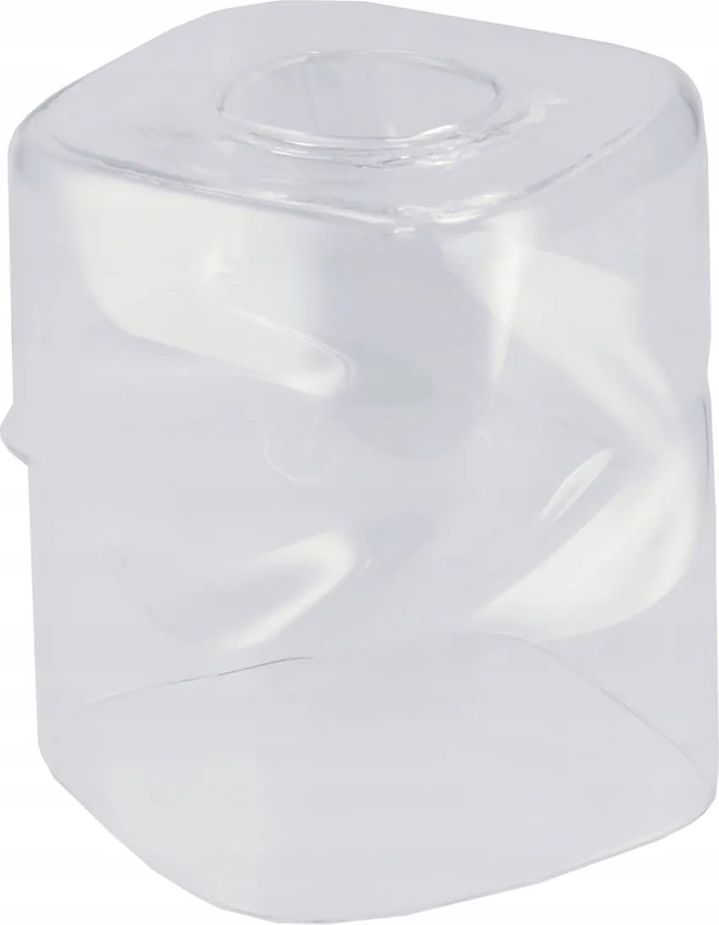 Sklenené tienidlo pre stropnú stolovú lampu, valcované štvorcové, priehľadné