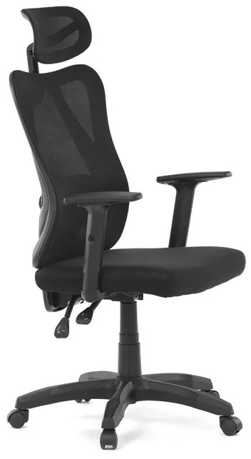 Kancelárska ergonomická stolička MANET — sieťovina / látka, čierna