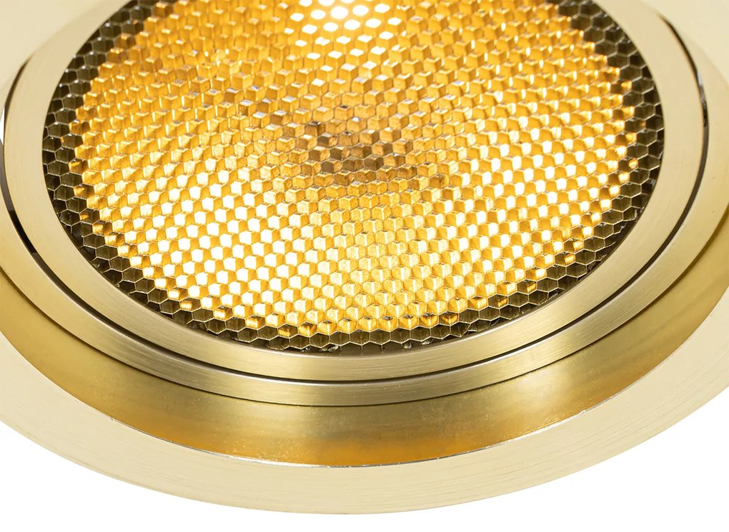 Sada 6 moderných zapustených bodových svetiel zlatá nastaviteľná - Coop 111 Honey
