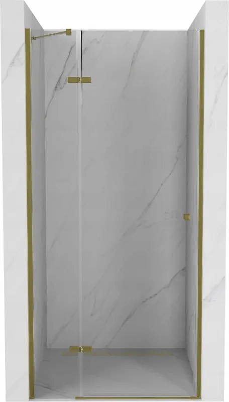 Mexen Roma, sprchové dvere do otvoru 80 x 190 cm, 6mm číre sklo, zlatý profil, 854-080-000-50-00