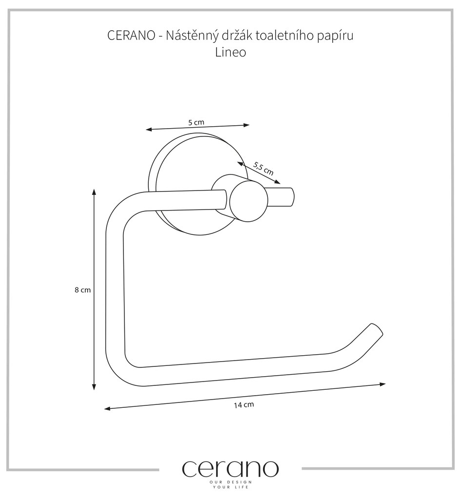 CERANO - Nástenný držiak toaletného papiera Lineo - chróm, CER-CER-479548