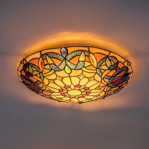 BRILAGI - Tiffany vitrážové stropné svietidlo LUISA 2xE27/60W/230V priemer 40 cm