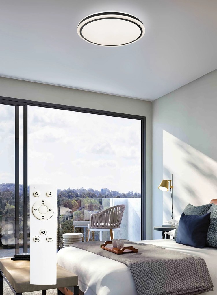 TOP LIGHT Svetlo stropné Onyx KS RC, Biela-Čierna