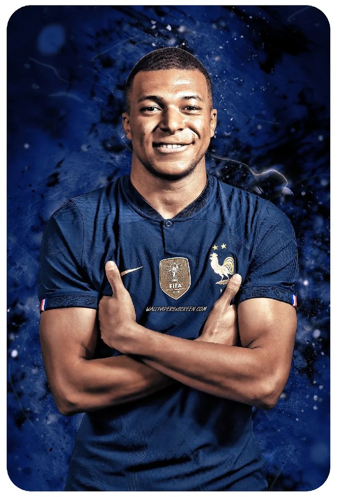 Textilná nálepka na stenu "Kylian Mbappé"