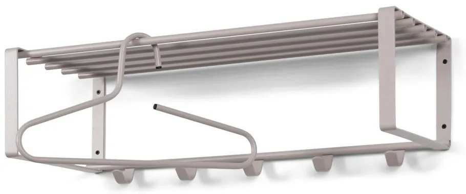 Taupe kovový nástenný vešiak s poličkou 70 cm Rex – Spinder Design