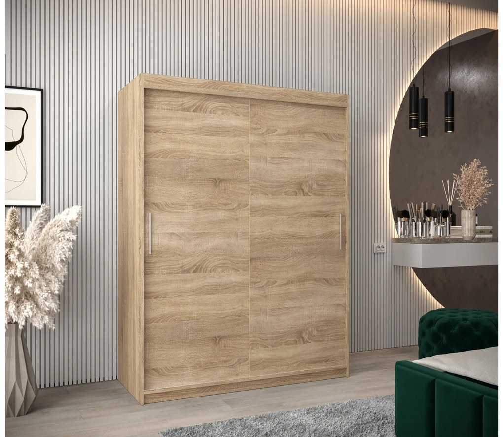 Šatníková skriňa 150 cm Toki (Dub sonoma + Dub sonoma). Akcia -49%. Vlastná spoľahlivá doprava až k Vám domov. 1064830