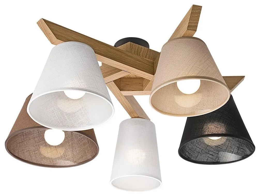 Prisadený luster ANTONIO 5xE14/40W/230V dub