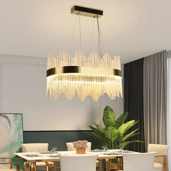 LED Stmievateľný krištáľový luster na lanku LED/70W/230V + diaľkové ovládanie