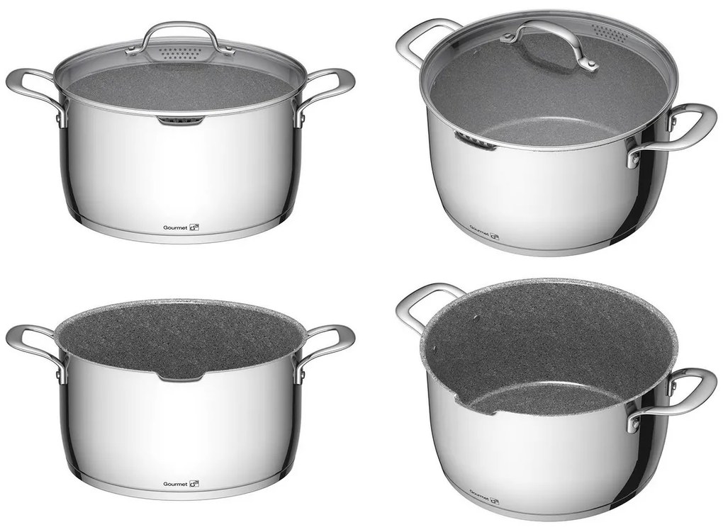 Hrniec G21 Gourmet Miracle s cedníkom 28 cm s pokrievkou nerez/greblon 60022155