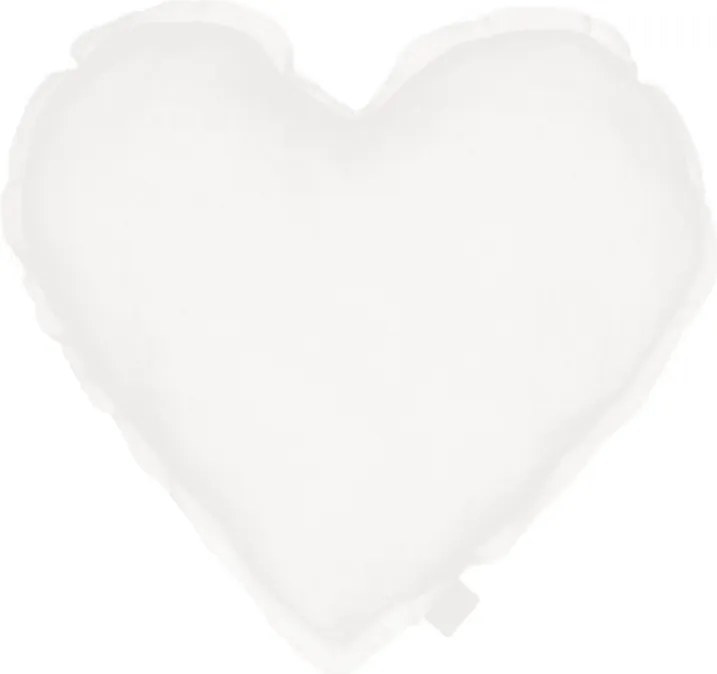 Mini ľanový vankúš srdca biela 28 cm