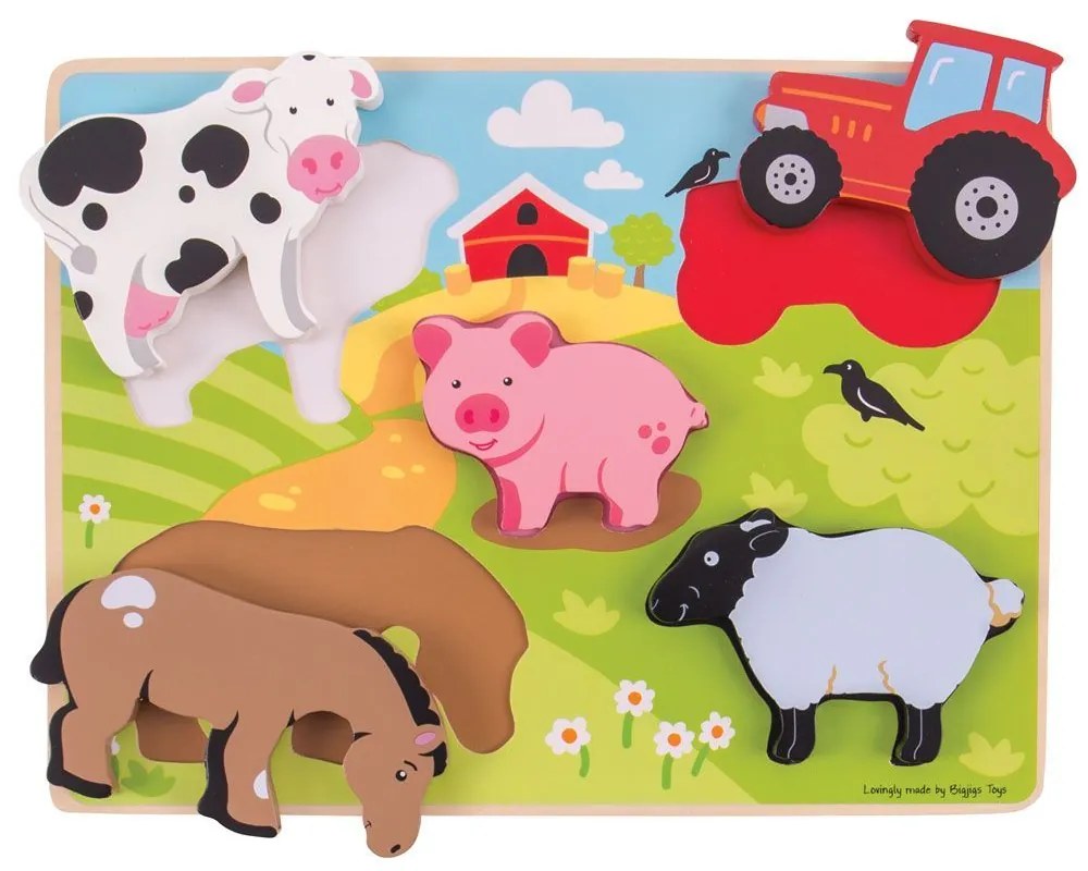 Bigjigs Toys Vkládacie puzzle farma