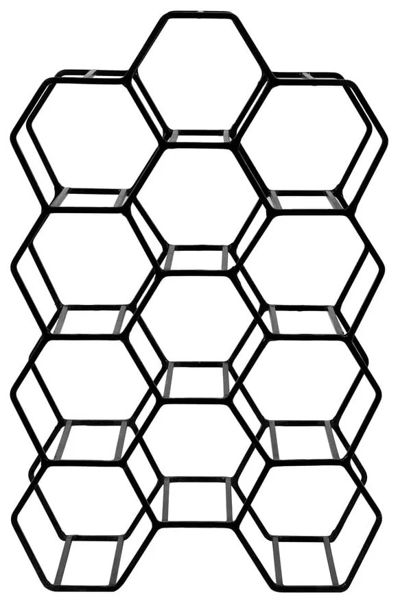 Čierny kovový regál na víno na 12 fliaš Salbris - Light &amp; Living