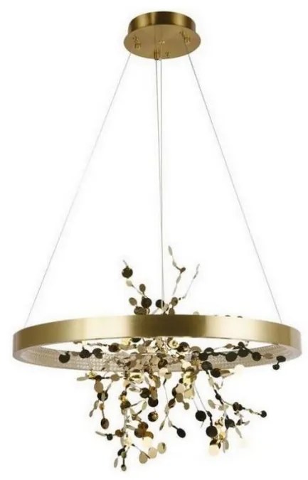 LED Stmievateľný luster na lanku LED/40W/230V 3000-6500K zlatá + diaľkové ovládanie