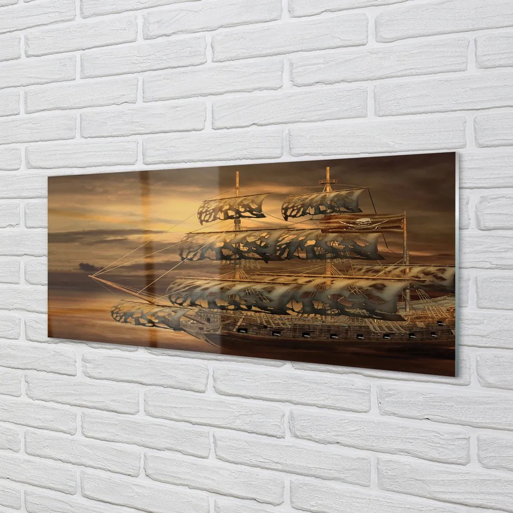 Obraz plexi Morská loď mraky 120x60 cm